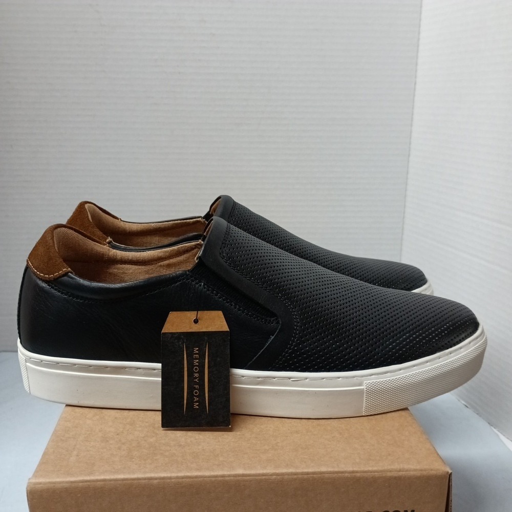 Crevo Corey Black Leather Shoes Men's Size 9.5 Medium Slip On
